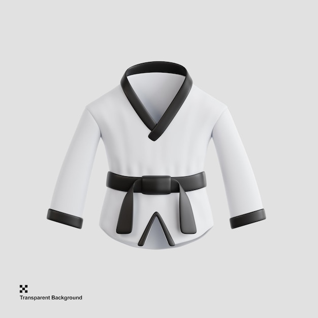 PSD illustration 3d des vêtements de taekwondo