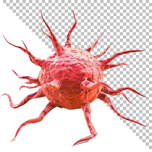 une illustration 3D d'un virus et d'un Virus rouge