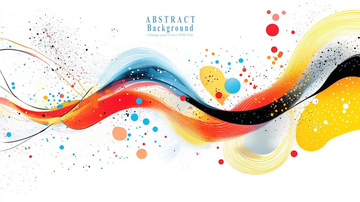 PSD une illustration abstraite d'un fond abstrait coloré avec différentes couleurs et formes