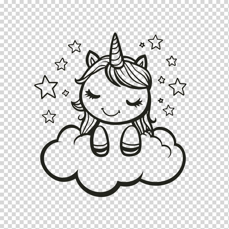 PSD illustration adorable de licorne parfaite pour les dessins pour enfants