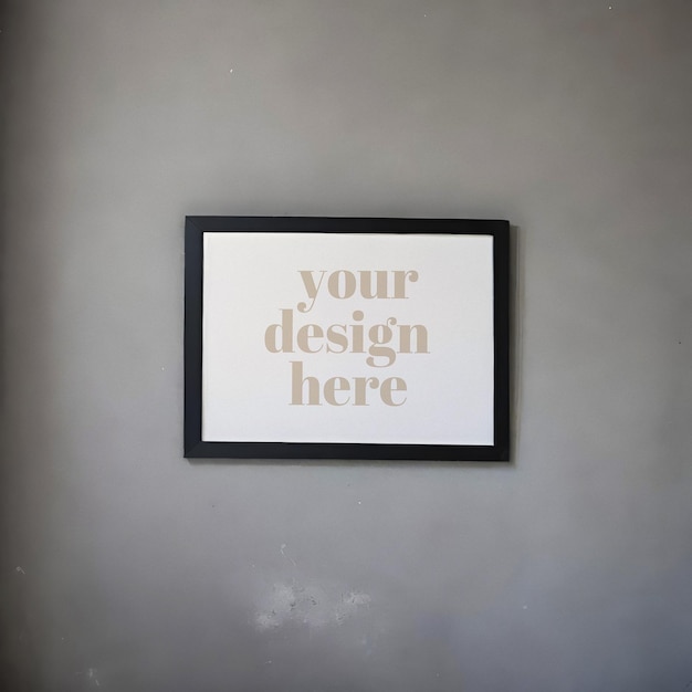 Une illustration d'affiche encadrée dans un intérieur avec une exposition d'art contemporain