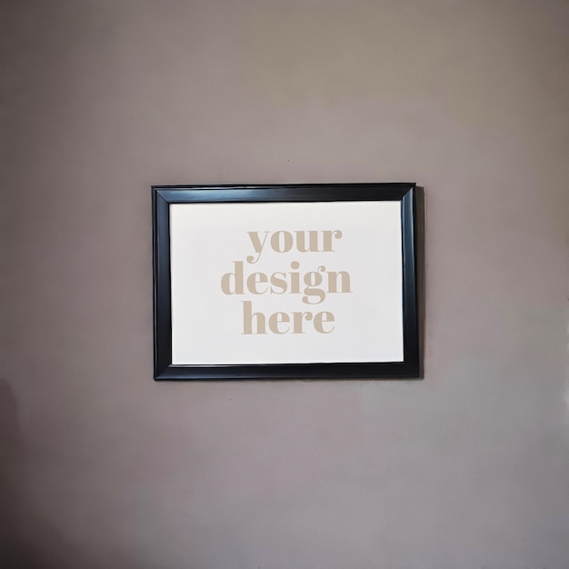 Une illustration d'affiche encadrée dans un intérieur avec une exposition d'art contemporain