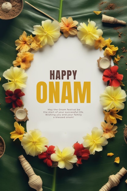 Illustration D'affiche Happy Onam Ai Generativexa