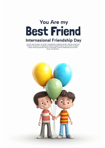 PSD illustration de l'affiche des journées de l'amitié