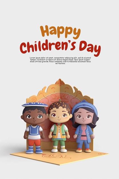 PSD une illustration d'une affiche pour la fête des enfants