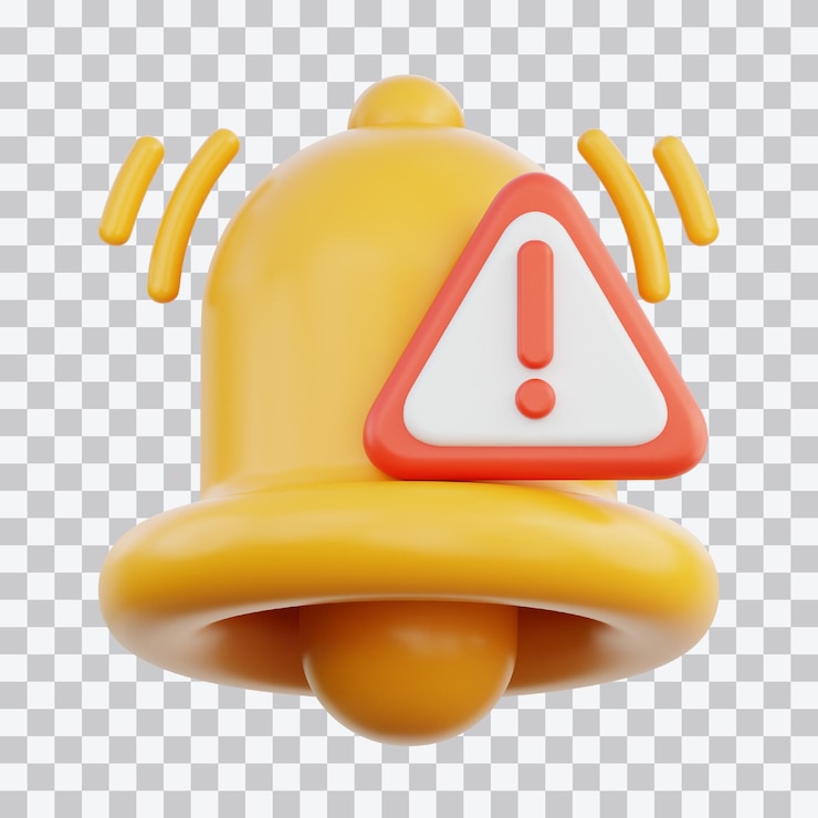 PSD illustration de l'alerte de notification 3d