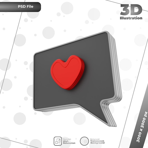 illustration d'amour de rendu 3d