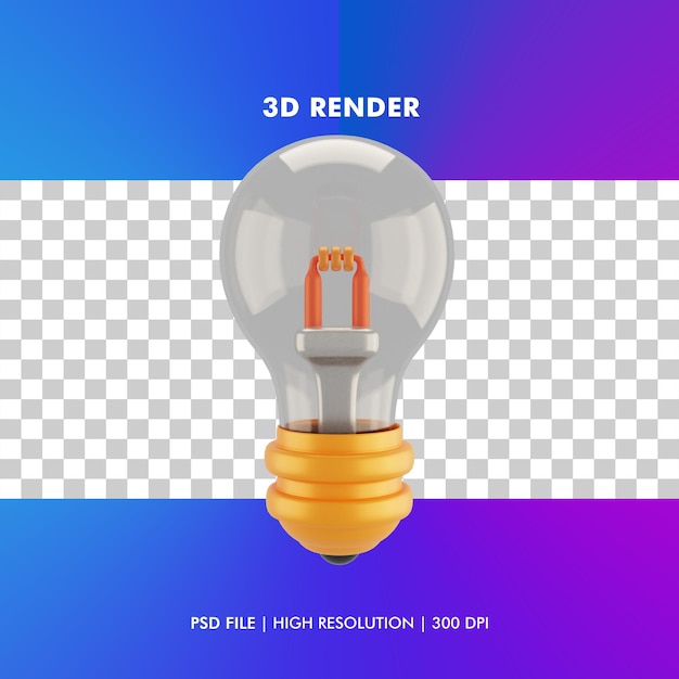 Illustration de l'ampoule 3D isolée