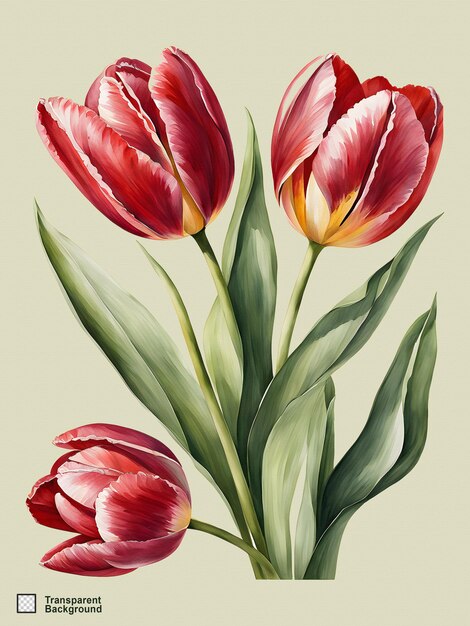 Illustration à L'aquarelle De La Tulipe