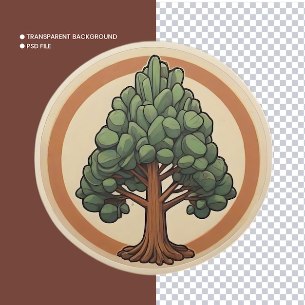 PSD illustration d'arbre avec fond transparent