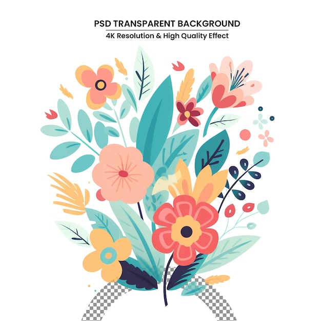 illustration d'art vectoriel plat du bouquet de fleurs