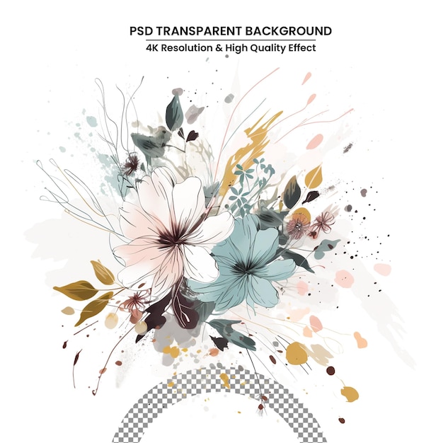 illustration d'art vectoriel plat du bouquet de fleurs