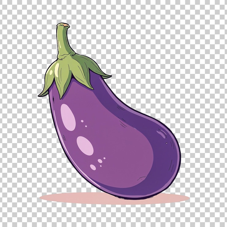PSD illustration d'aubergine avec une peau violette sur un fond transparent