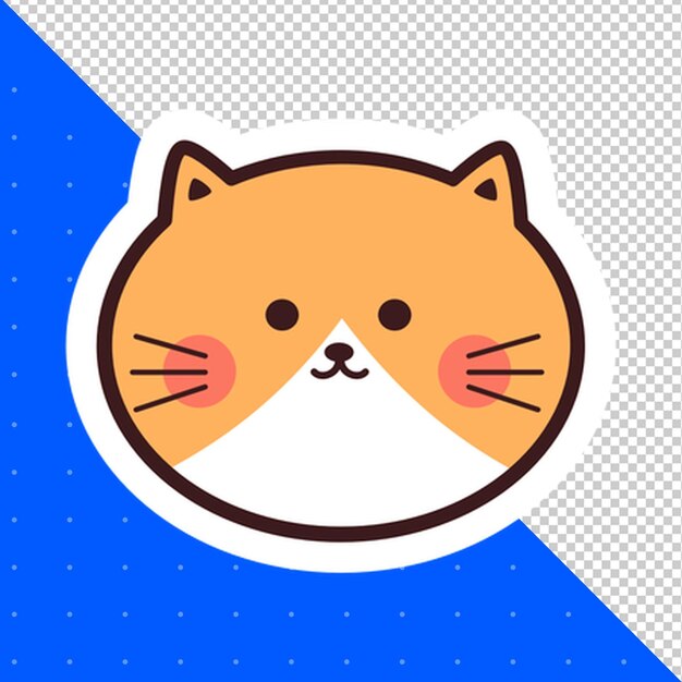 Illustration d'autocollant de chat mignon Arrière-plan transparent en PNG