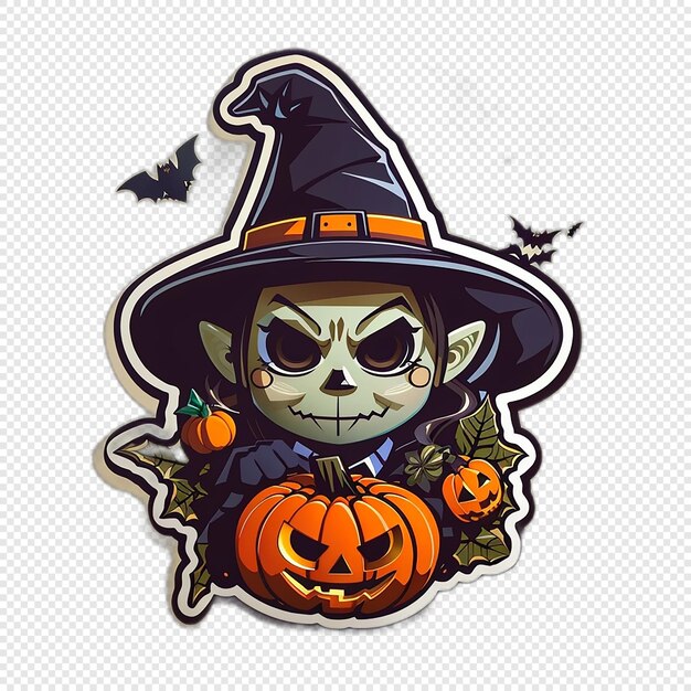 PSD illustration d'autocollant d'halloween