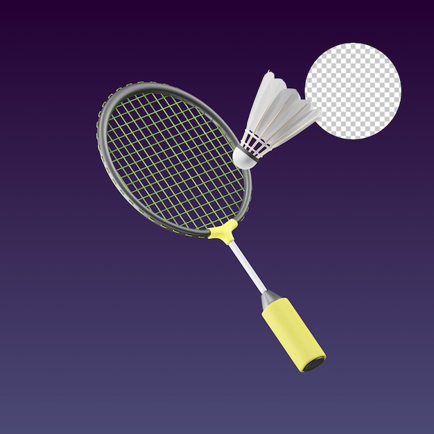 PSD illustration de badminton en 3d