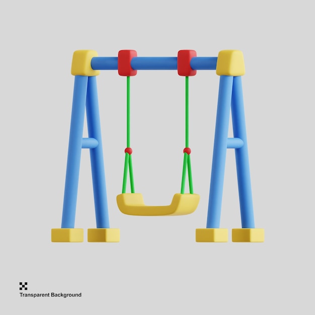 PSD une illustration de balançoire 3d pour des thèmes extérieurs ou relaxants