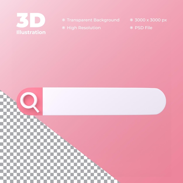 Illustration De La Barre De Recherche 3d