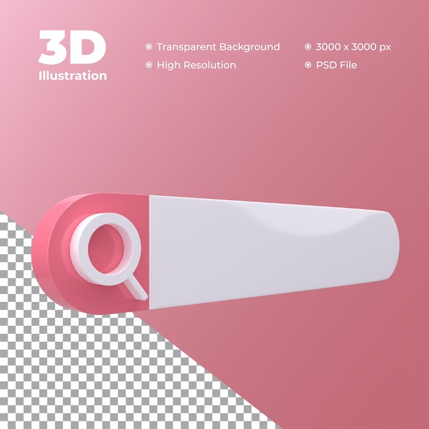 illustration de la barre de recherche 3d