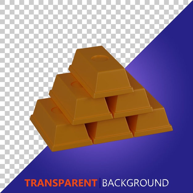 Illustration De Barres D'or Empilées De Rendu 3d Psd