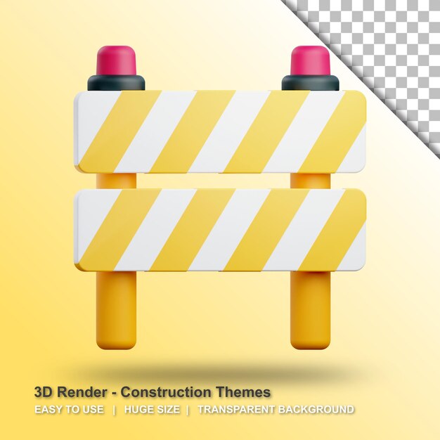 PSD illustration de barrière 3d avec fond transparent