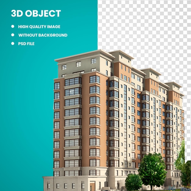 Illustration de bâtiment en béton beige 3d Bâtiment Appartement Scape House