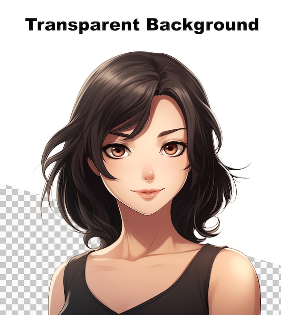 PSD une illustration d'une belle femme dans le style anime