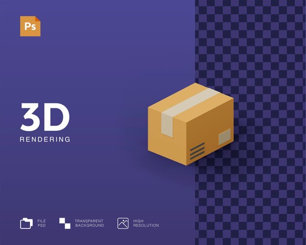 PSD illustration de la boîte 3d