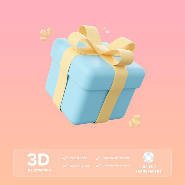 Illustration de la boîte cadeau PSD en 3D