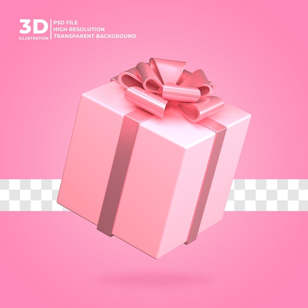 Illustration De Boîte Cadeau Rose De Luxe 3d Psd Premium