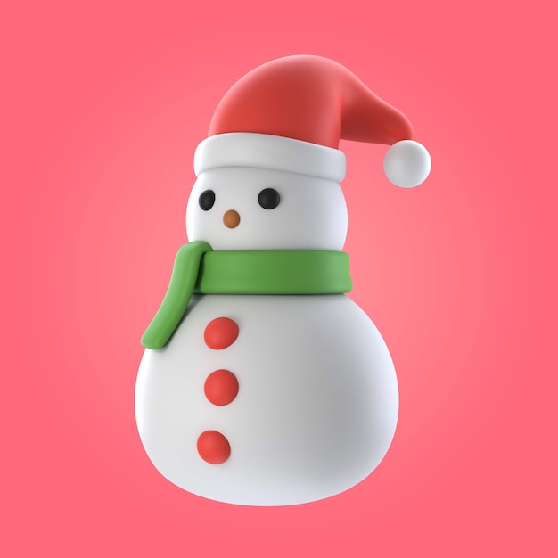 Illustration de bonhomme de neige de Noël 3d