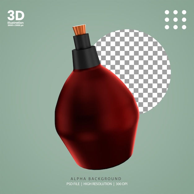 PSD illustration de bouteille d'assistant de rendu 3d