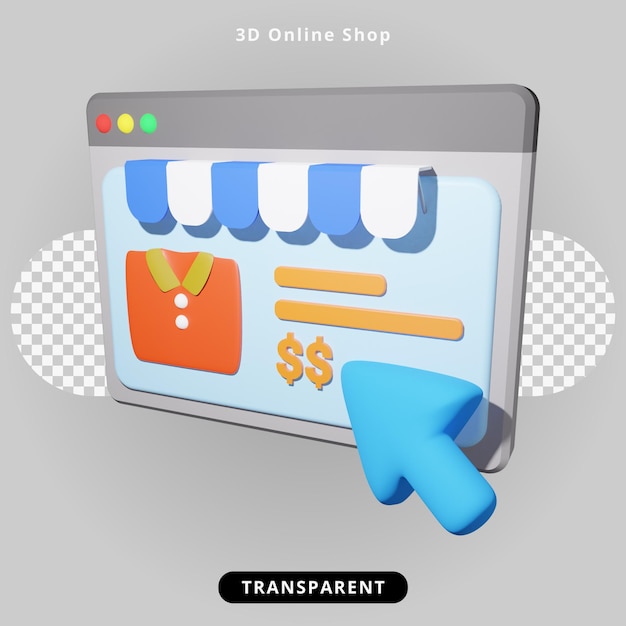 Illustration De La Boutique En Ligne De Rendu 3d