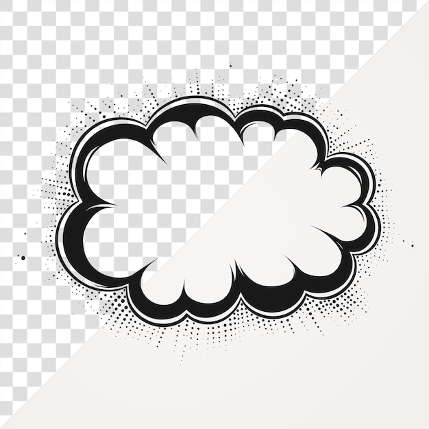 Illustration de bulle de discours en PNG en noir et blanc