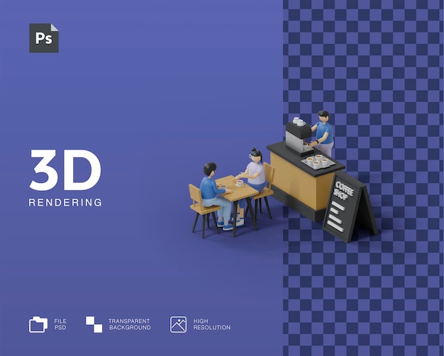 Illustration de café 3D