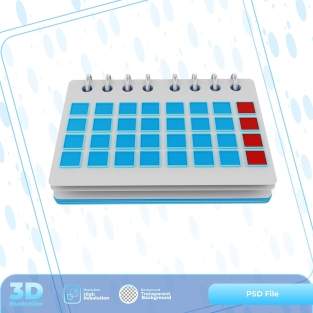 Illustration De Calendrier De Rendu 3d