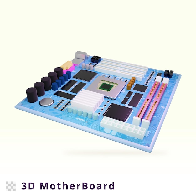 Illustration de la carte mère de rendu 3d