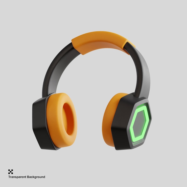 PSD illustration de casque de chat audio 3d