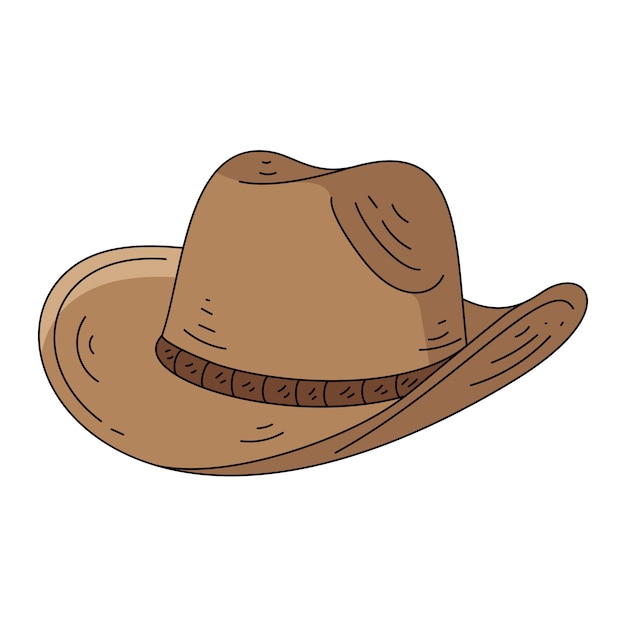 Illustration de chapeau de cow-boy dessinée à la main