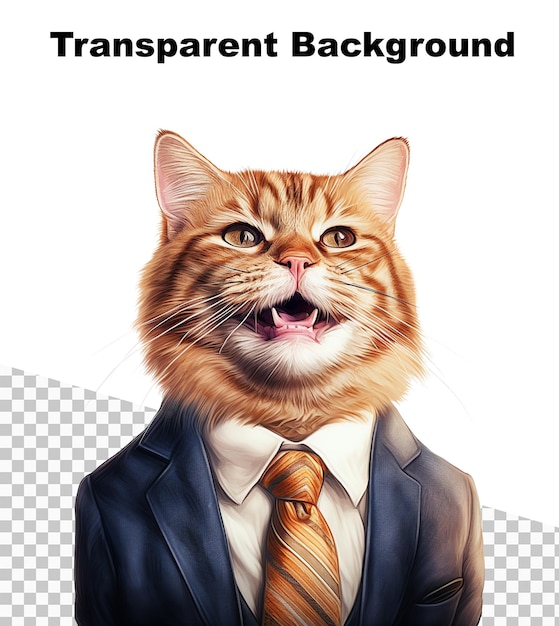 PSD une illustration d'un chat dans un joli costume