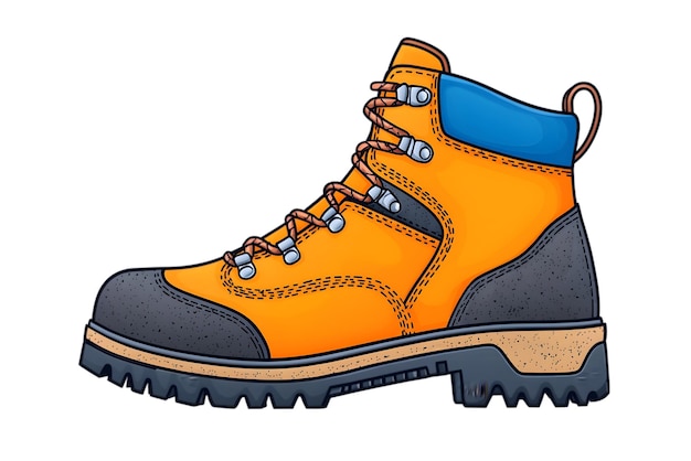 Illustration de la chaussure de randonnée orange, une chaussure d'extérieur durable pour la randonnée et le trekking
