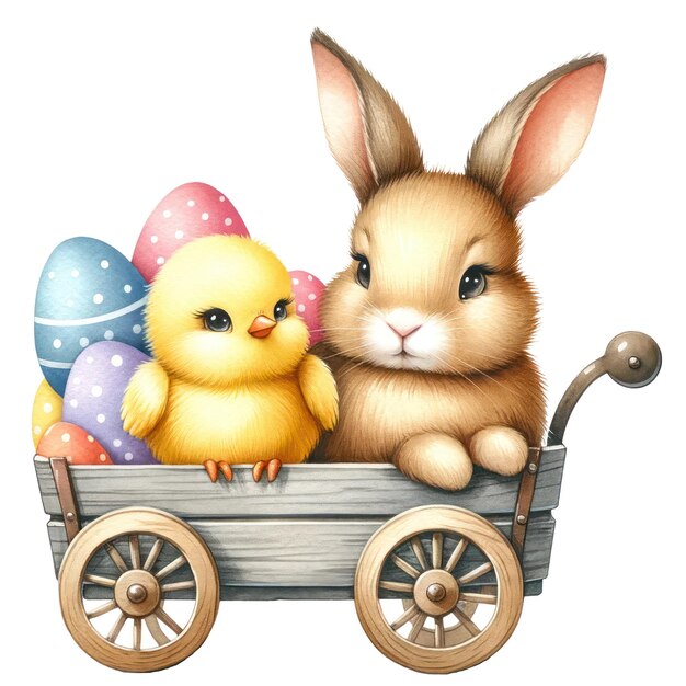 Illustration De Clipart De Lapin De Pâques Aquarelle Mignon