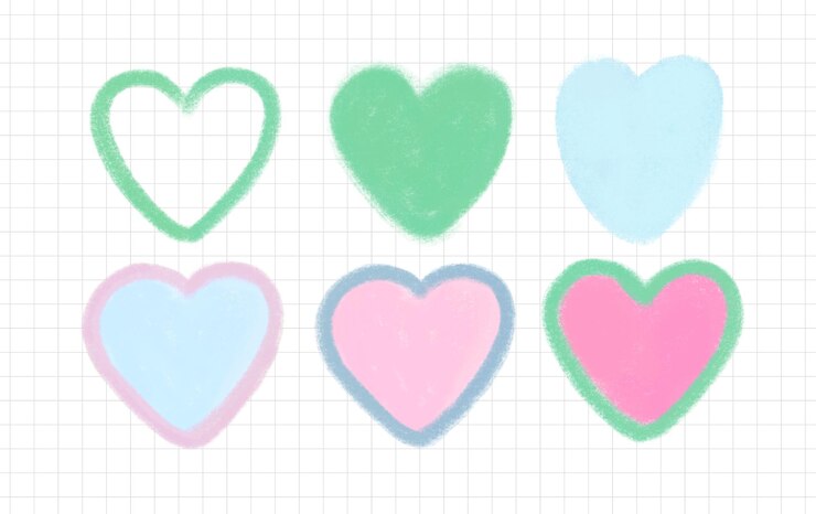 PSD illustration de cœur dessinée à la main au crayon