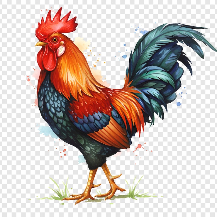 PSD une illustration colorée du coq