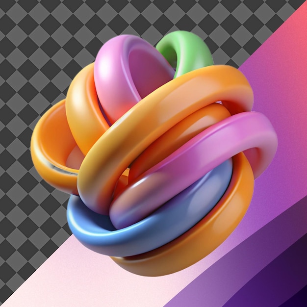 Illustration colorée du nœud abstrait 3D