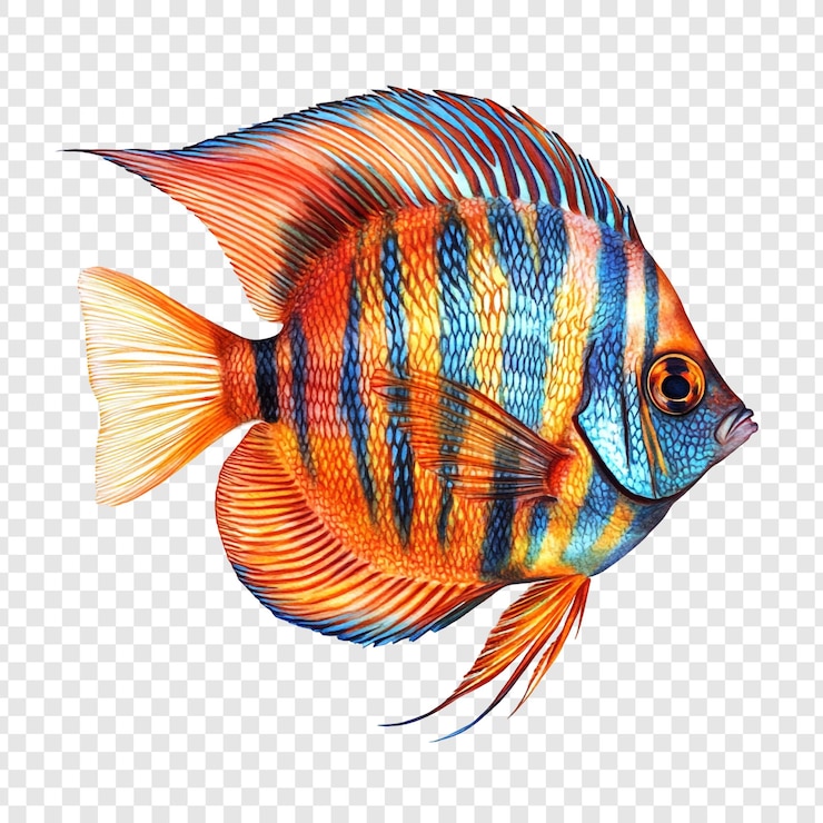 PSD l'illustration colorée du poisson-ange