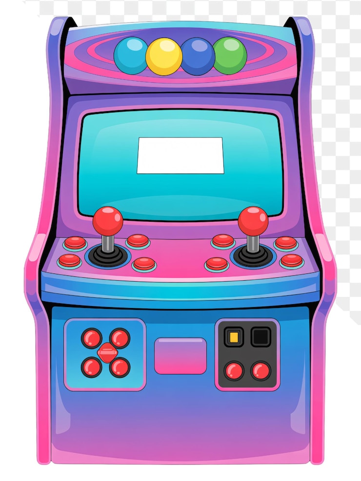 PSD illustration colorée de la machine d'arcade
