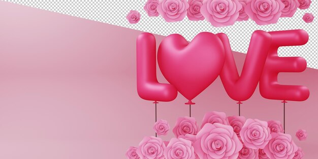 Illustration de concept de Saint-Valentin dans le rendu 3D