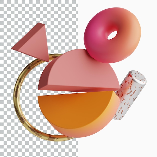 PSD illustration de conception de formes 3d abstraite 3d