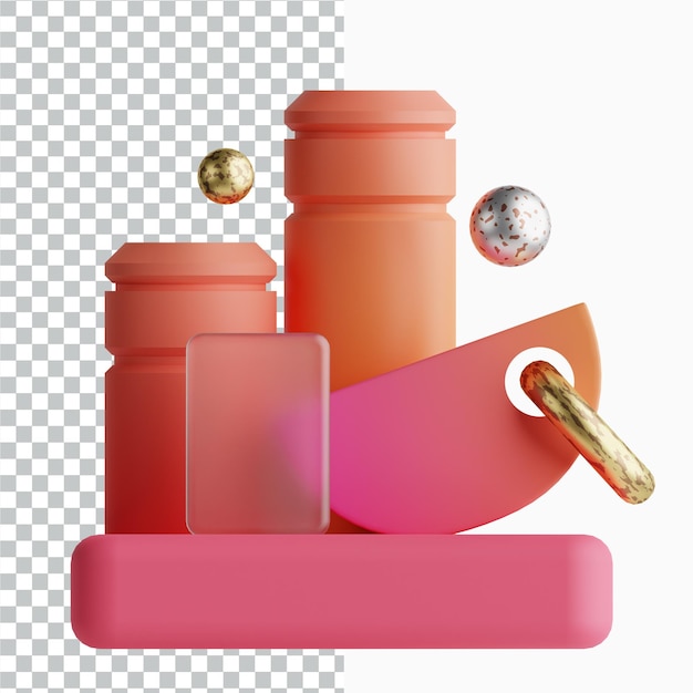 PSD illustration de conception de formes 3d abstraite 3d